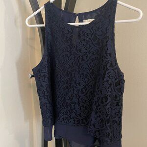 Abercrombie & Fitch Navy Lace Sleeveless Top - Gently Worn